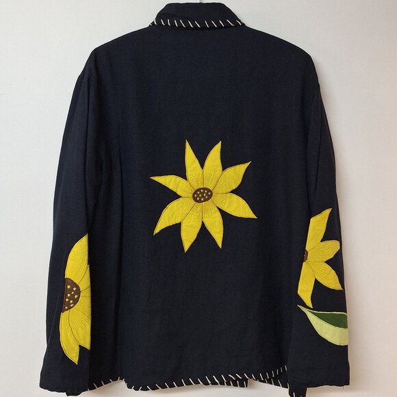 Floral Embroidered Linen Jacket - Picture 2 of 6